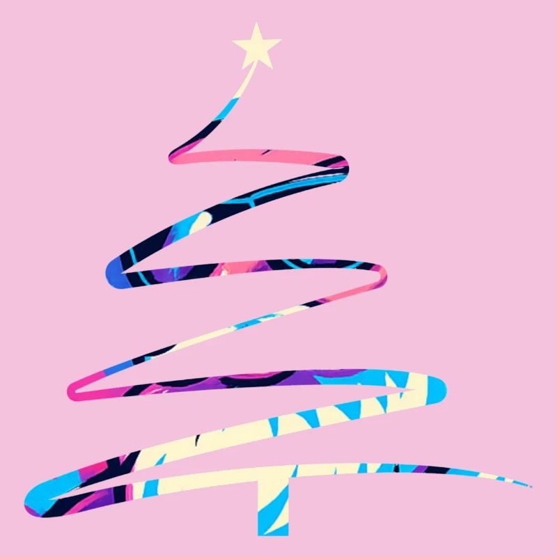 Arbre de Noël design à une ligne – Moderne et coloré