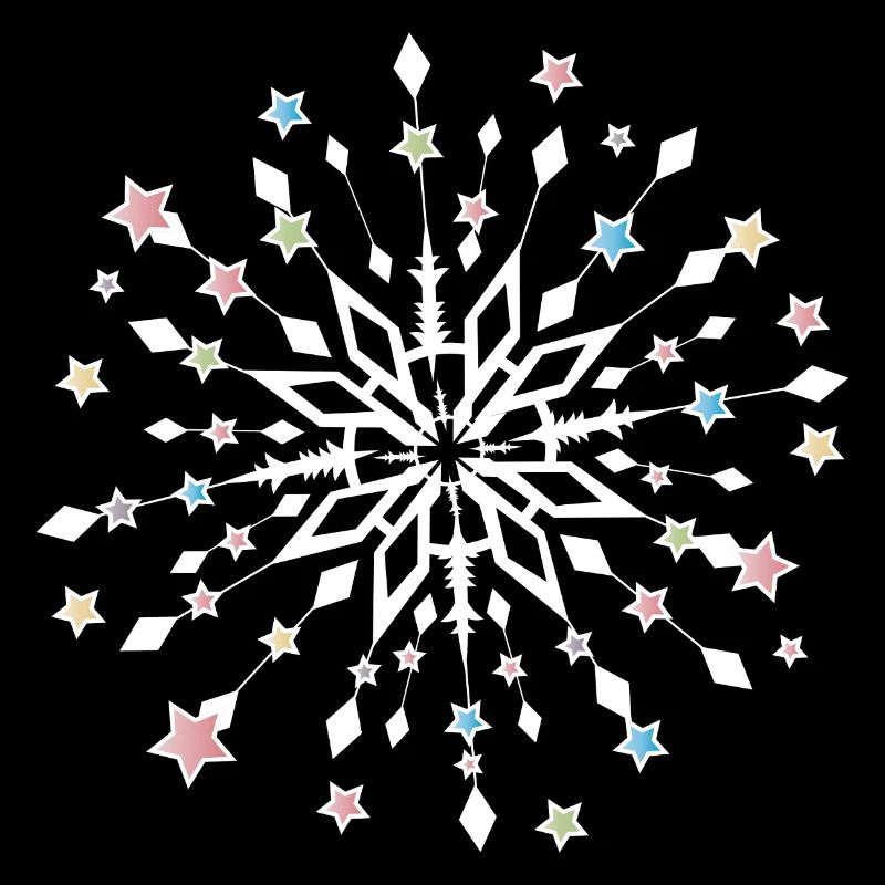 Mandala étoile de Noël avec des étoiles colorées