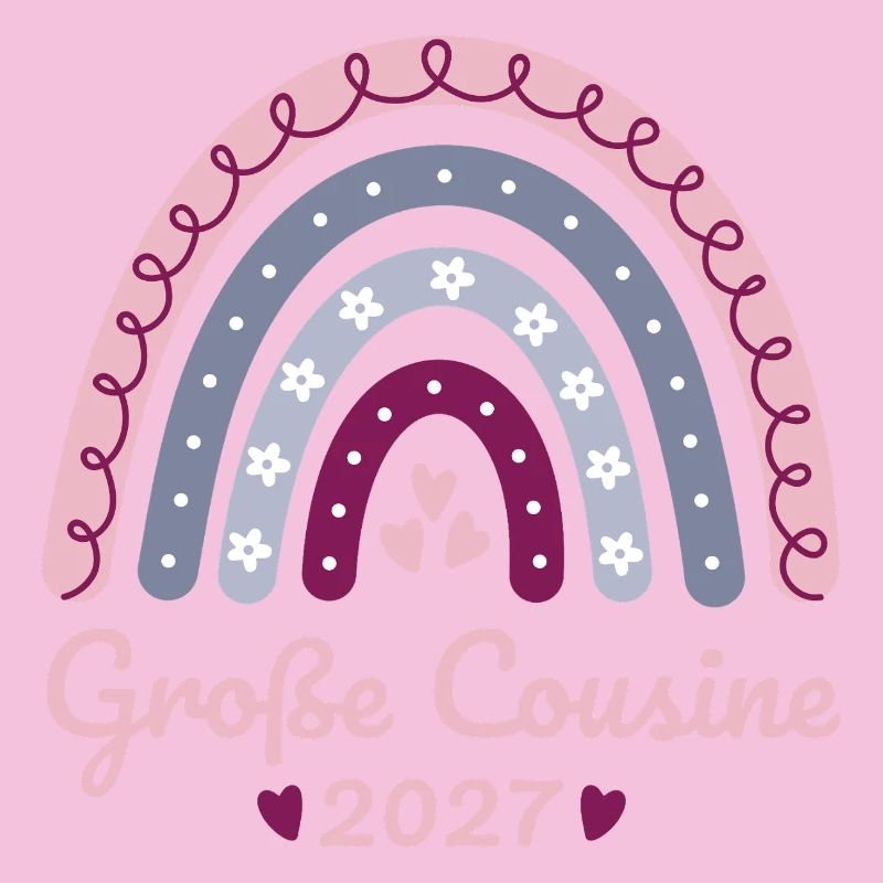Große Cousine 2027 Boho Regenbogen pastell