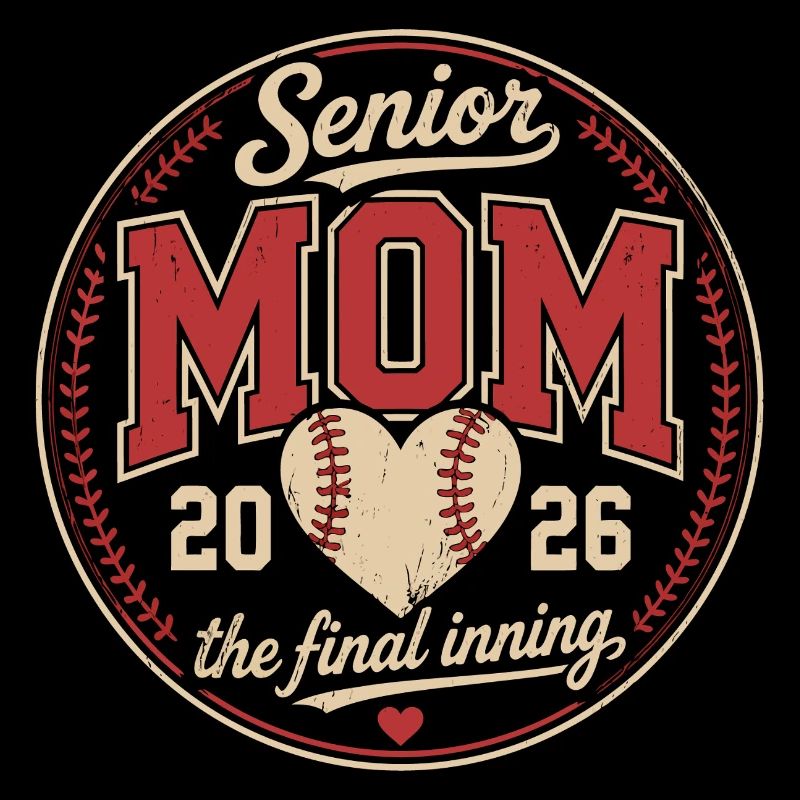 Senior Mom 2026 Baseball Abschluss Design