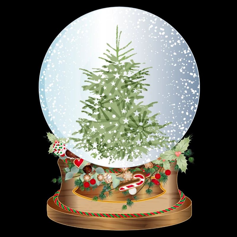 beautiful nostalgic snow globe with Christmas tree