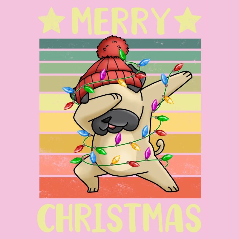 Frohe Weihnachten Hund Mops