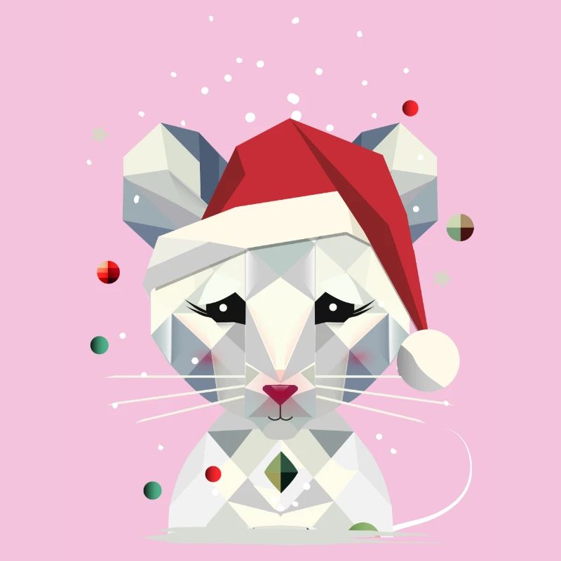 Souris des neiges dans le design géométrique de Noël
