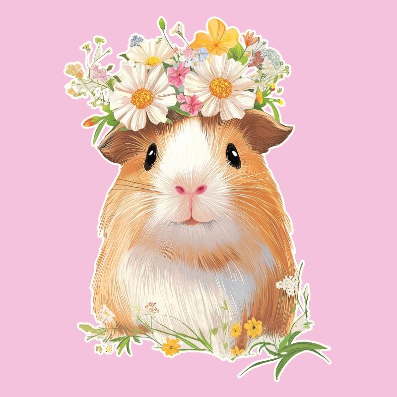Cochon d’Inde avec des fleurs