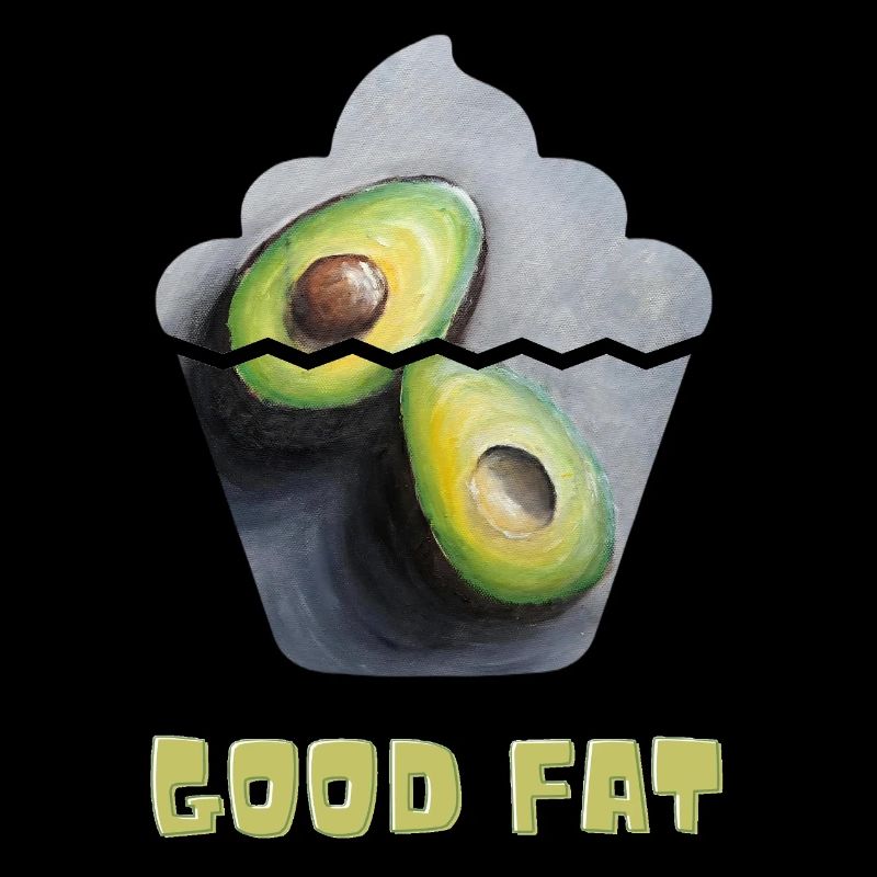 Avocado Print with Whimsical Cupcake Motif