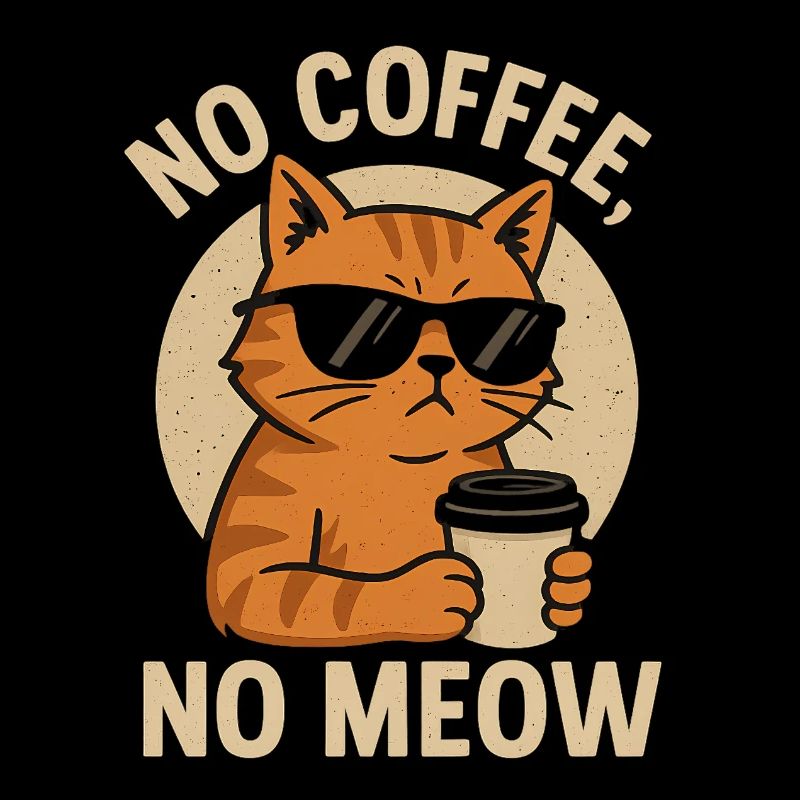 Chat cool avec lunettes de soleil et tasse à café