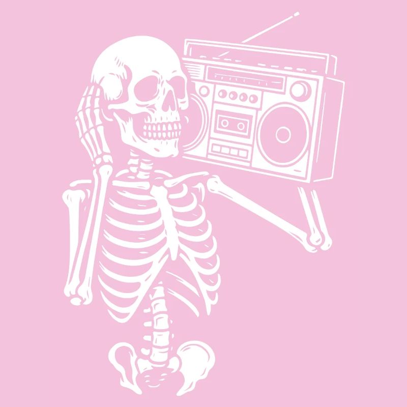 Skelett Ghettoblaster Retro Groove