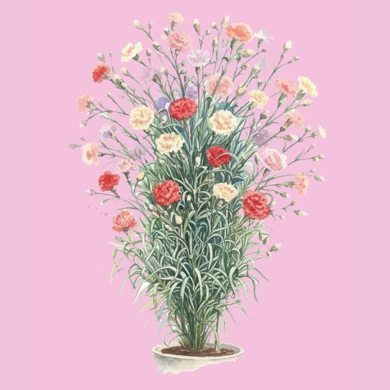Bouquet d’œillets romantique