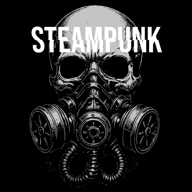 Crâne du masque à gaz steampunk