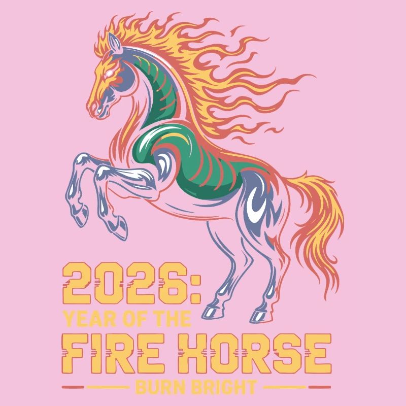 Fire Horse 2026 Burn Bright New Year Design