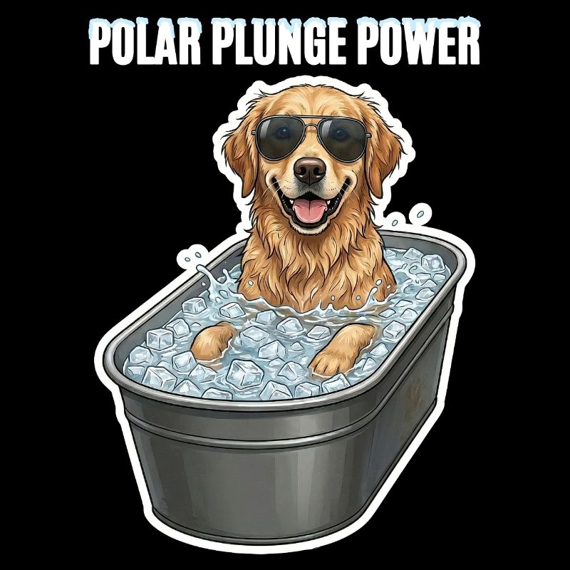Eisbaden Hund Polar