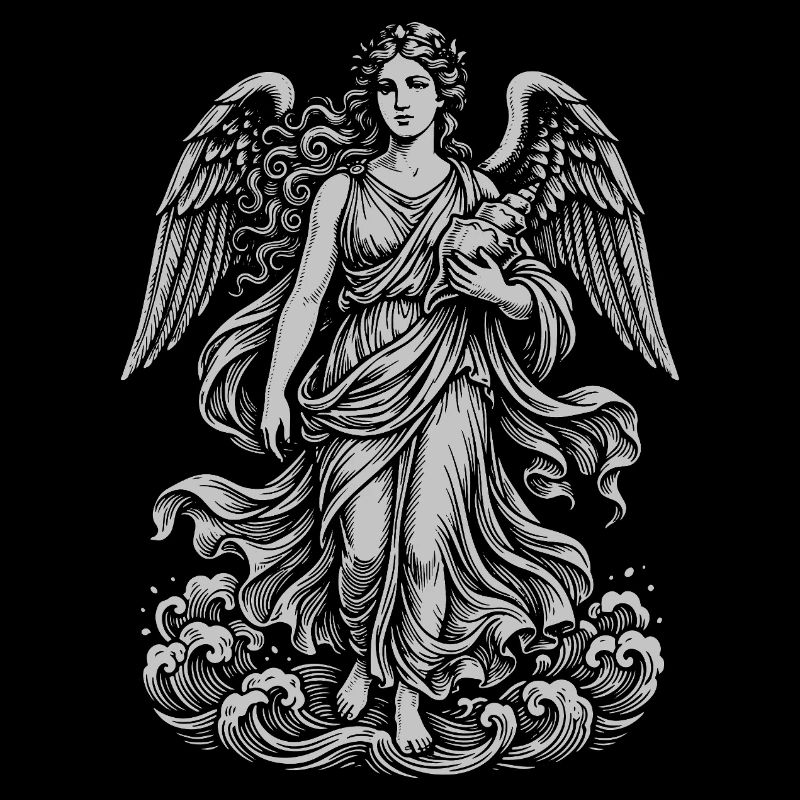 Celestial Angel in Clouded Tapestry