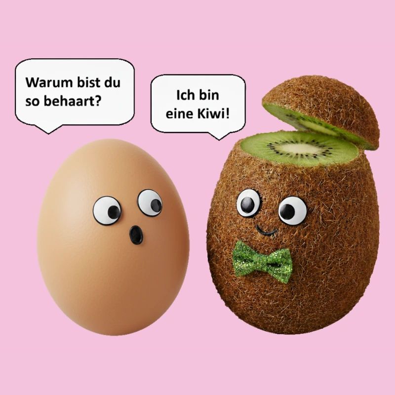 Kiwi and Egg Comedy Design