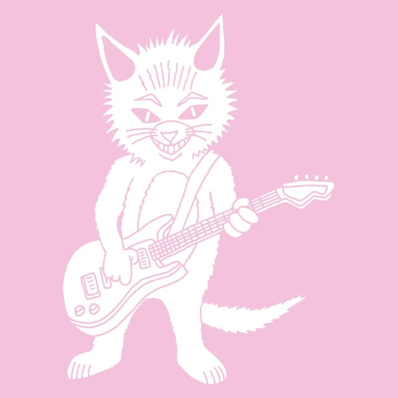 White cat guitarist