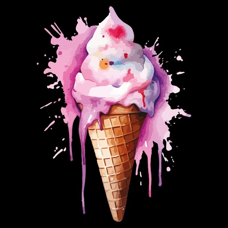 Gouttes de crème glacée à l’aquarelle