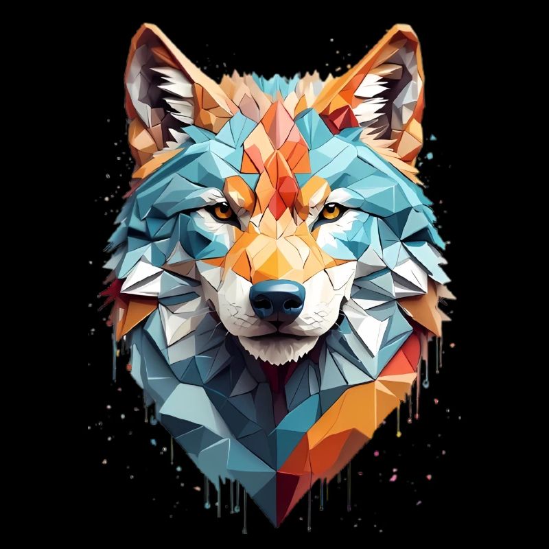 Geometric Wolf Head