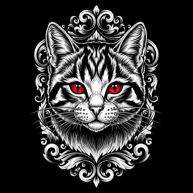 Chat gothique aux yeux violets - Chaton mignon