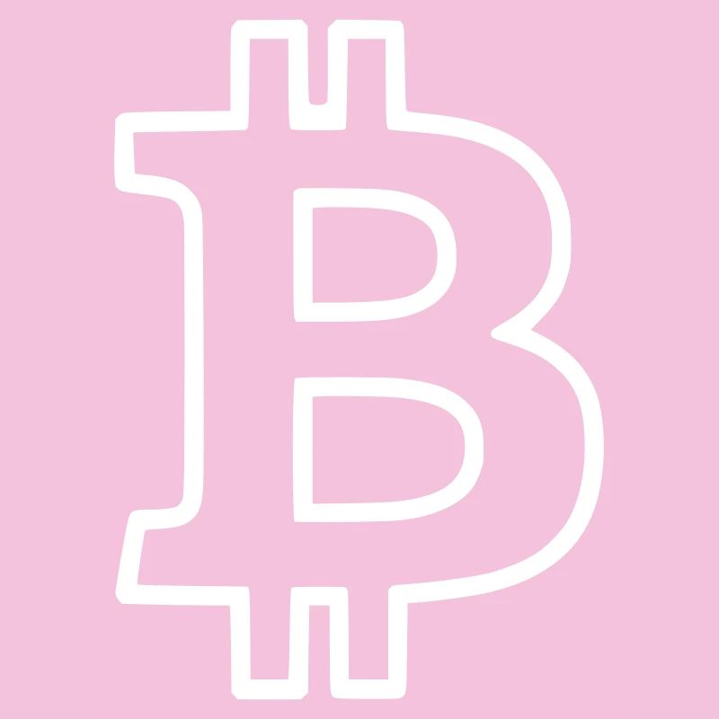 Bitcoin Logo Outline Neon Minimalistisch