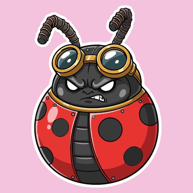 Steampunk Ladybug Red and Chrome Armor