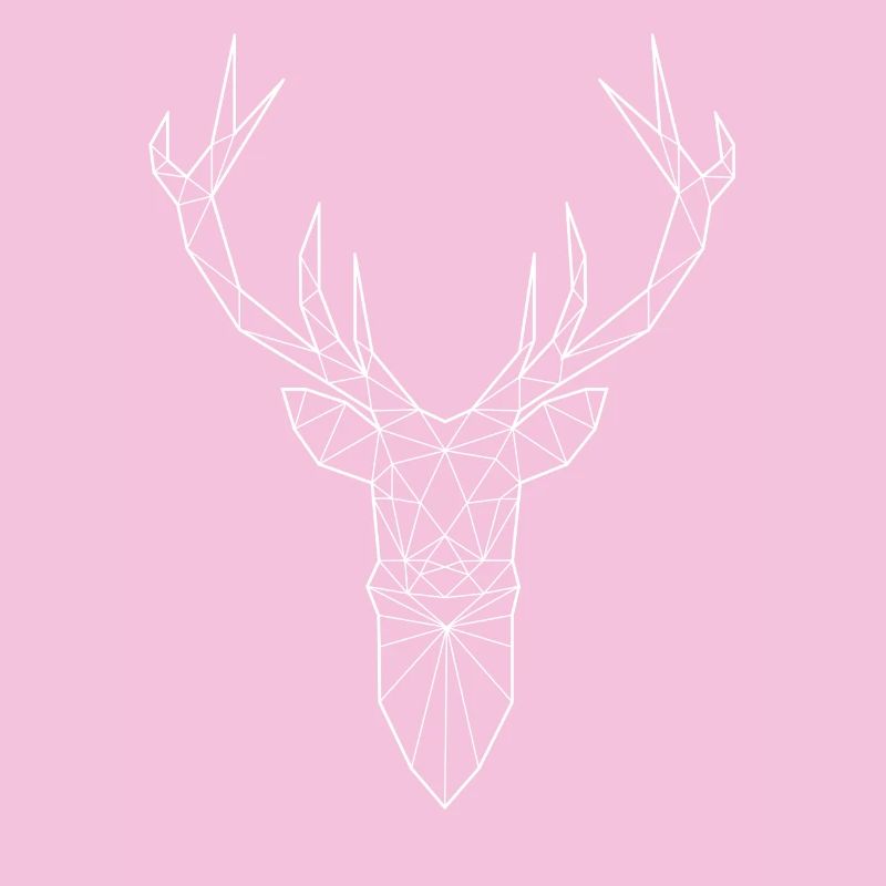 Tête de cerf dans le design triangle (blanc)
