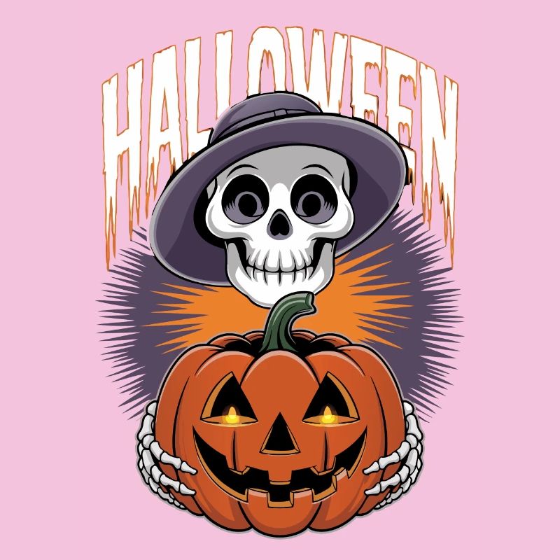 Halloween Skeleton with Lantern Pumpkin