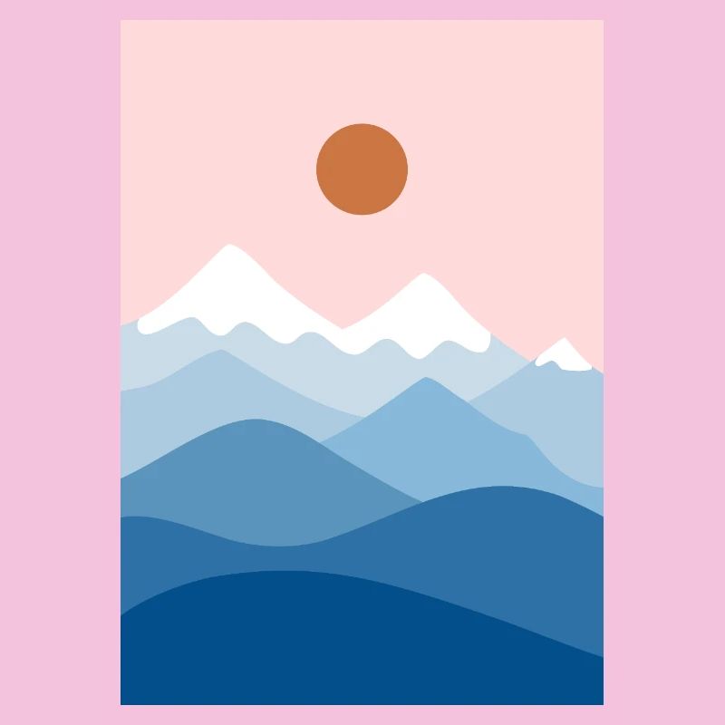 Mountain landscape pink