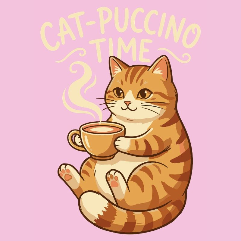 Cat-Puccino Zeit Katze Kaffee