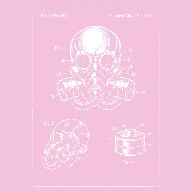 Illustration du plan du masque à gaz