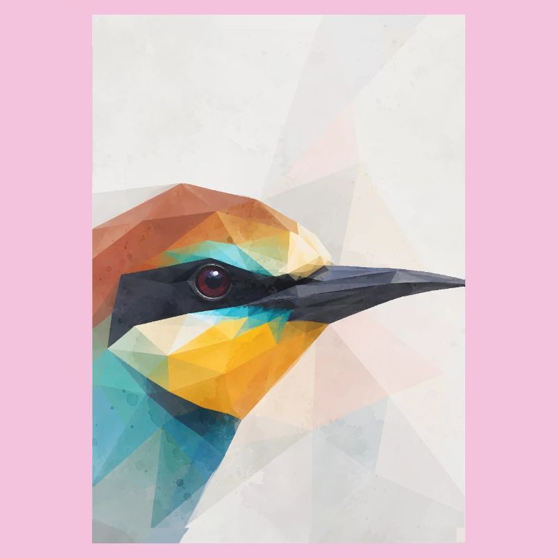 Geometric Bee-Eater Bird Polygon Art