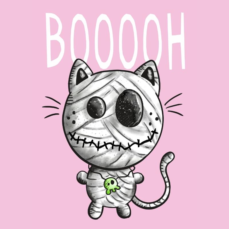 Booh Katzen Mumie - Halloween - Comic - Fun