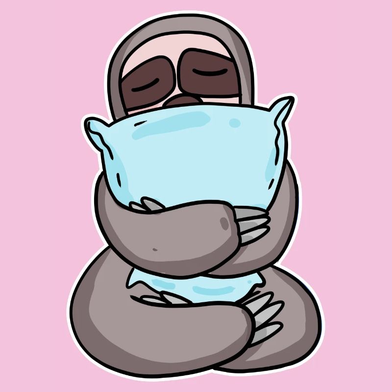 Sloth with pillow