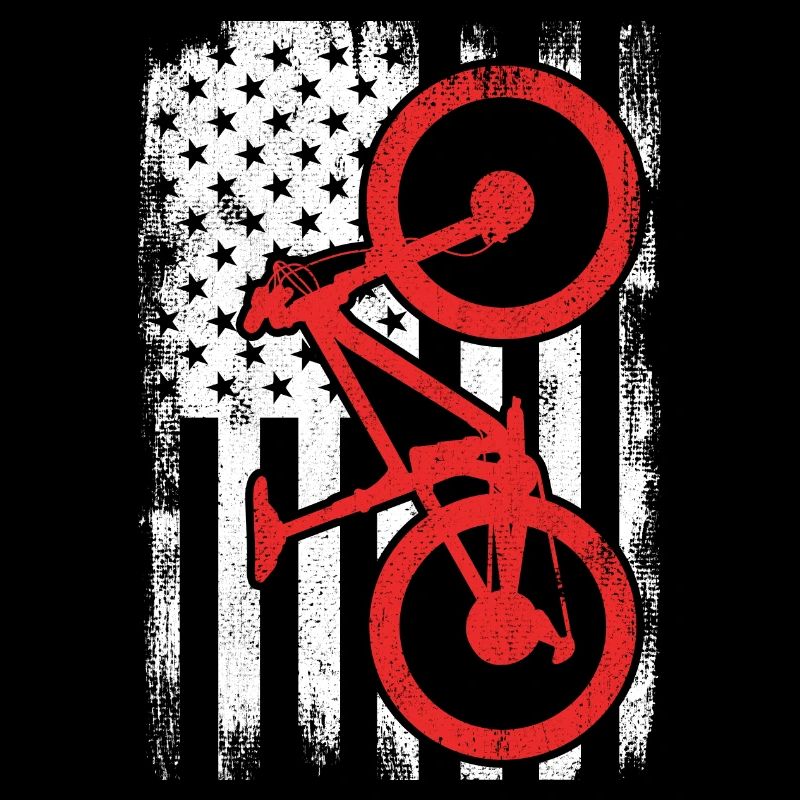 Patriotischer US Mountainbiker