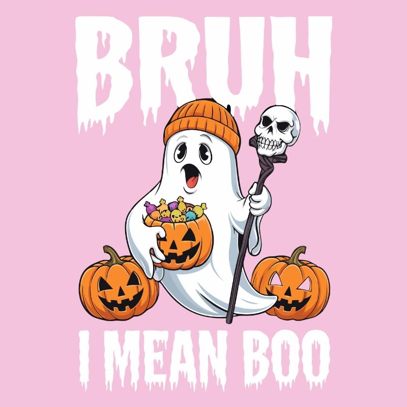 Spooky Halloween Ghost with Pumpkins