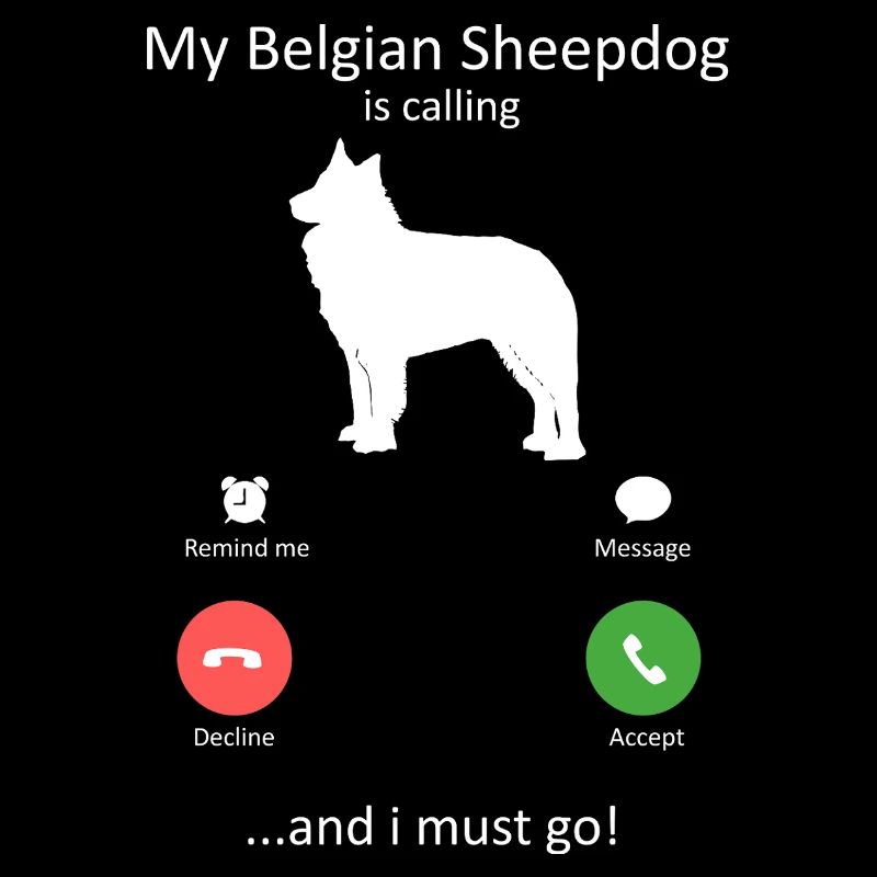 Belgischer Schäferhund ruft Telefon Bildschirmkunsthund an