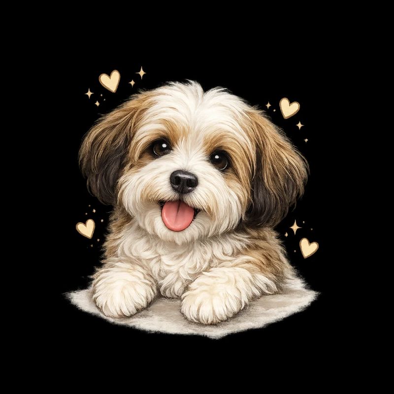 Chiot tendre avec du cœur