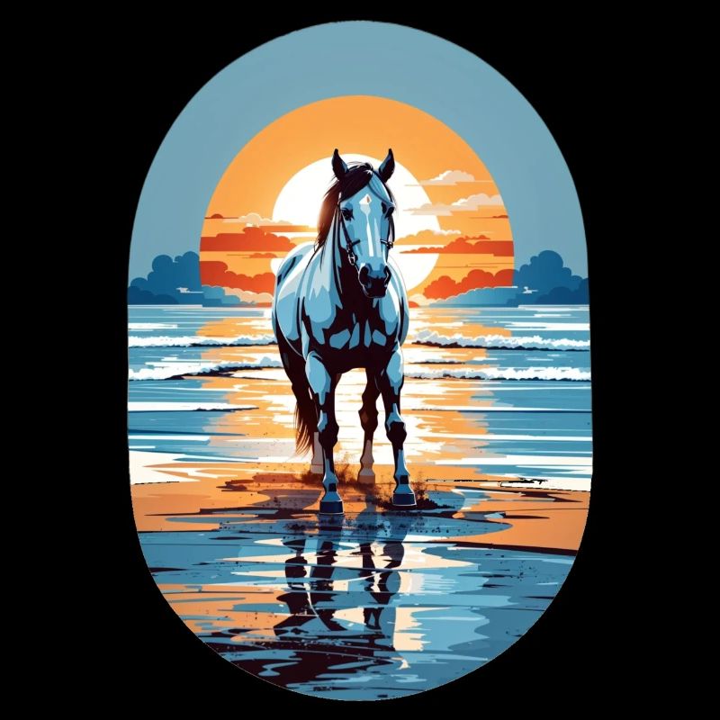Cheval sur la plage