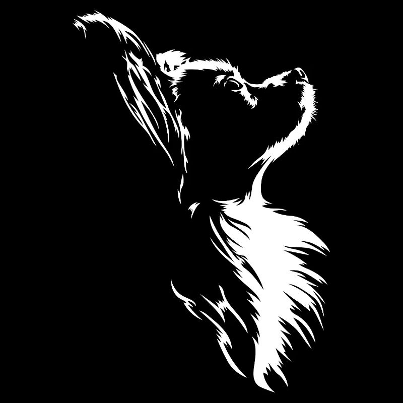 Portrait de chien Papillon Silhouette Wilsigns