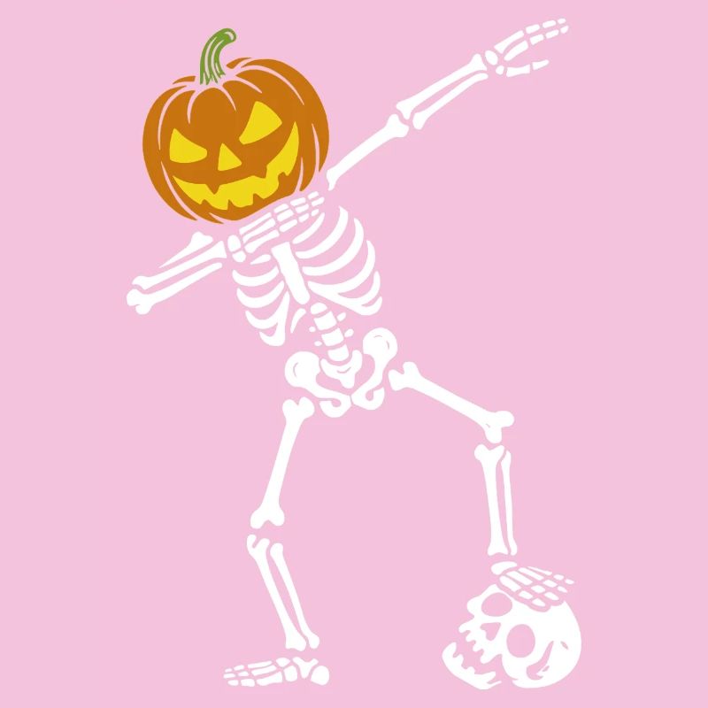 Halloween Dab Dance Skeleton with Skull