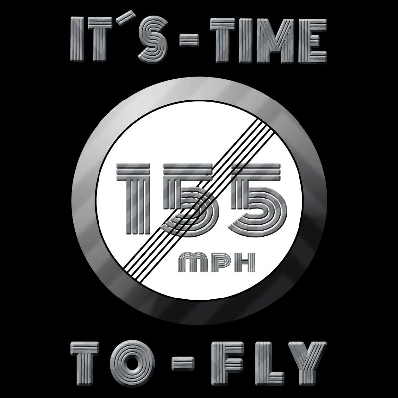 Zeit läuft 155 mph Retro Design