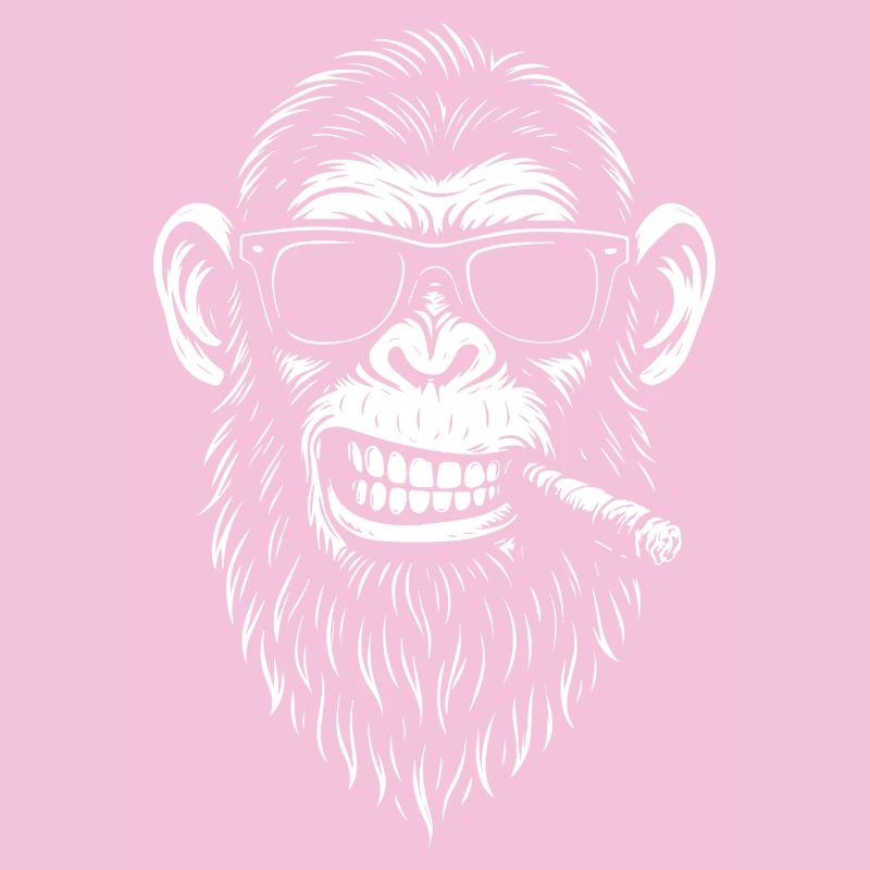 Affe mit Bart und Zigarre