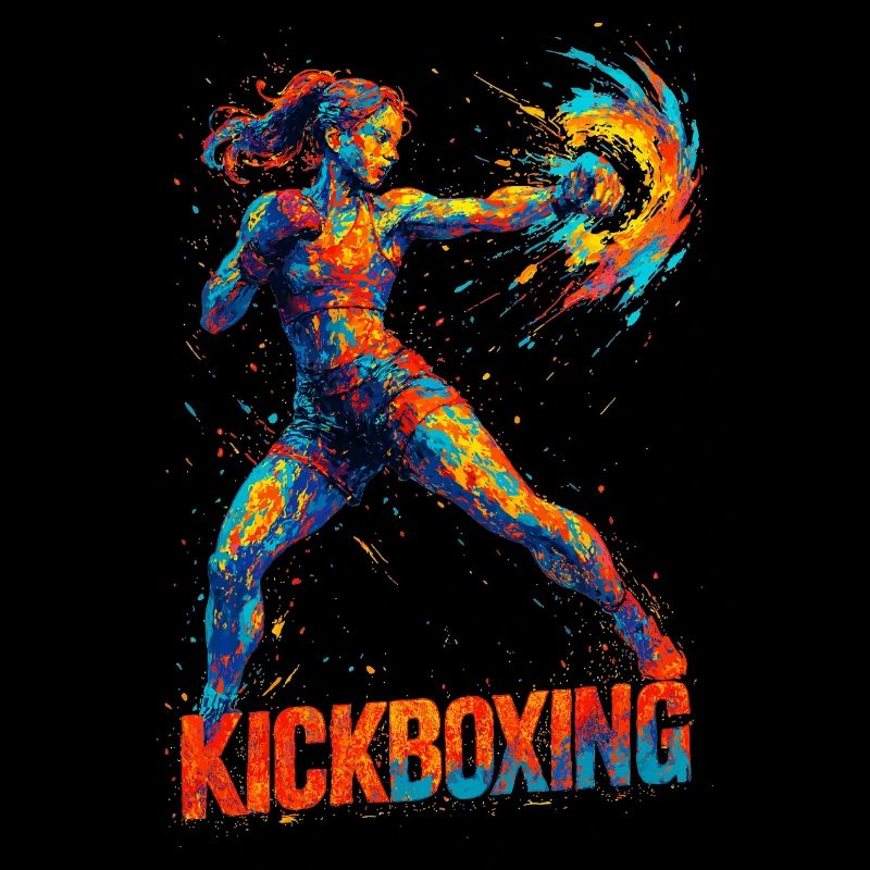 Kickboxer Cool Abstrait Power Kickboxing Cadeau