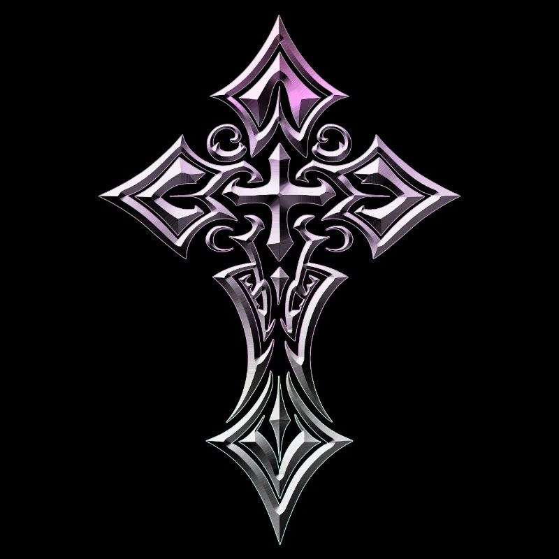 Irisierendes gotisches Kreuz