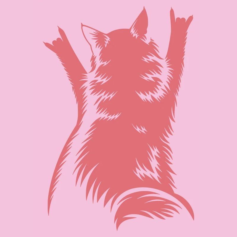 Rock Cat Back View – Devil Horns