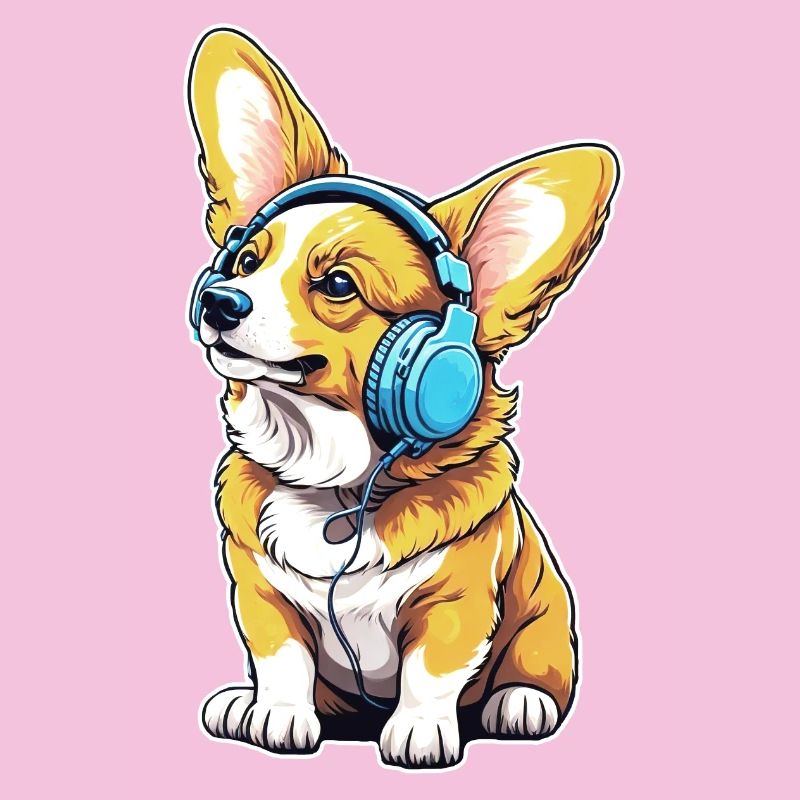 Corgi avec casque