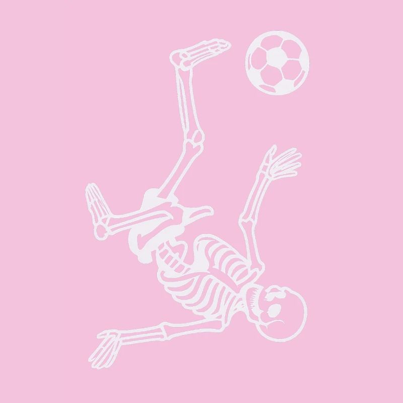 Skeleton with soccer ball makes overhead kick