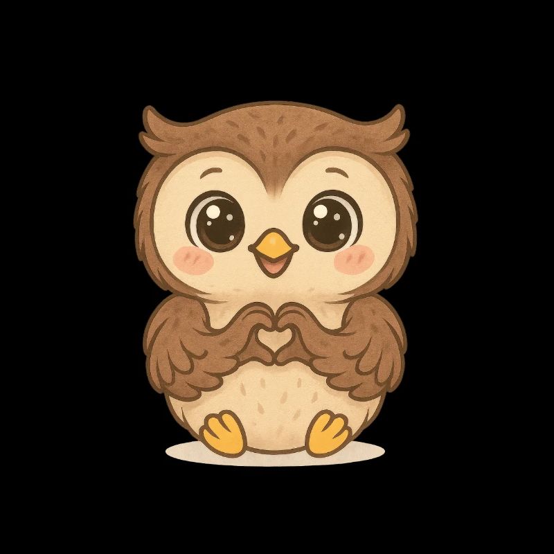Cœur de chouette mignon