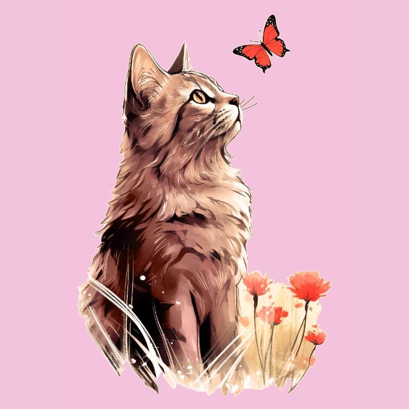 Cat and butterfly