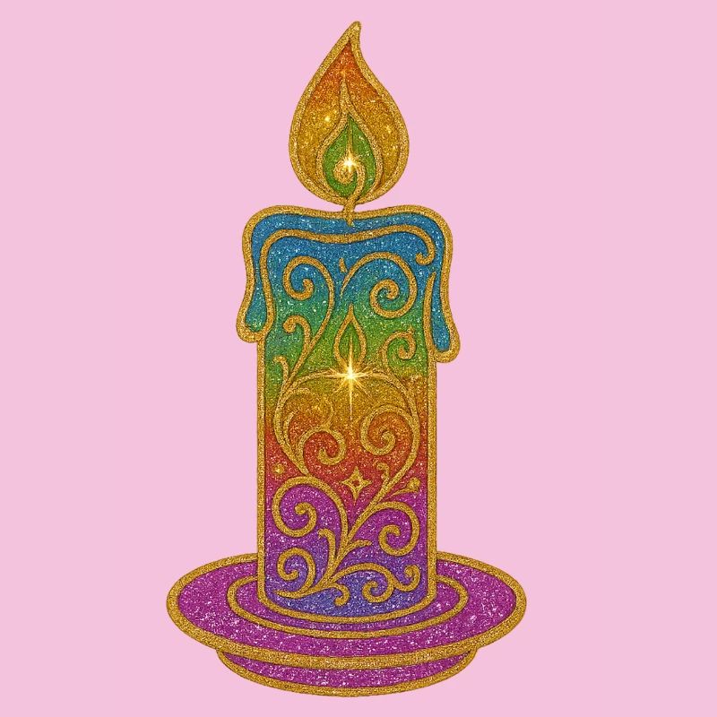 Glitter Candle Gradient Ornament