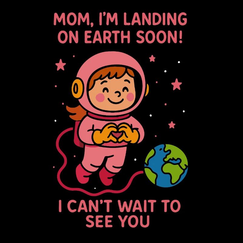 Maman, je vais bientôt atterrir Annonce de l’espace pour bébé fille
