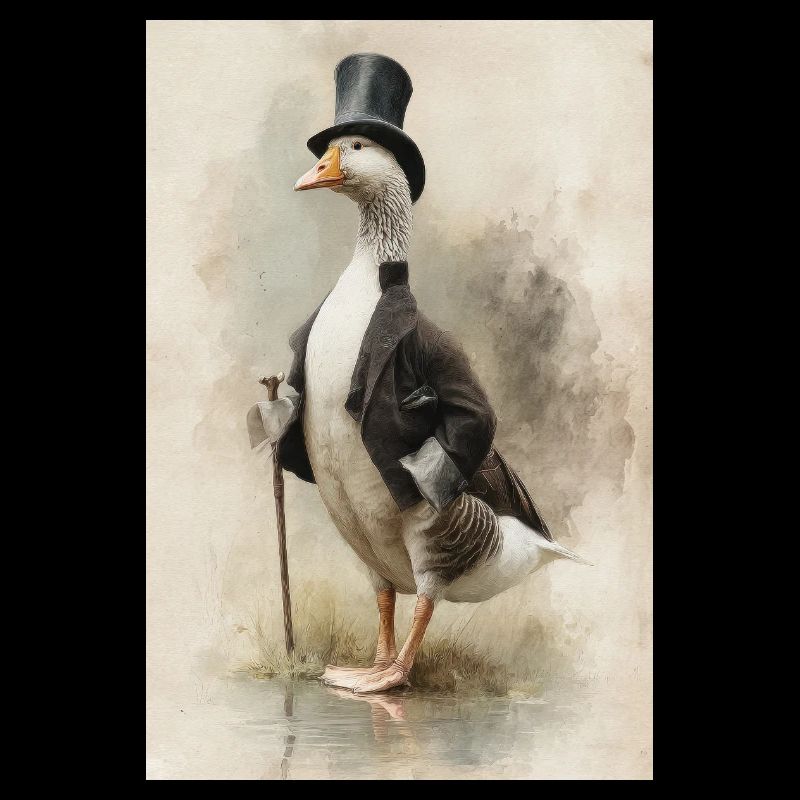 Gentleman Gans mit Zylinder